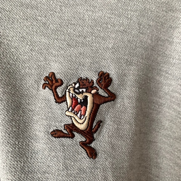 VINTAGE WARNER BROS Studio Tazmanian Devil Inside Polo - Picture 3 of 9